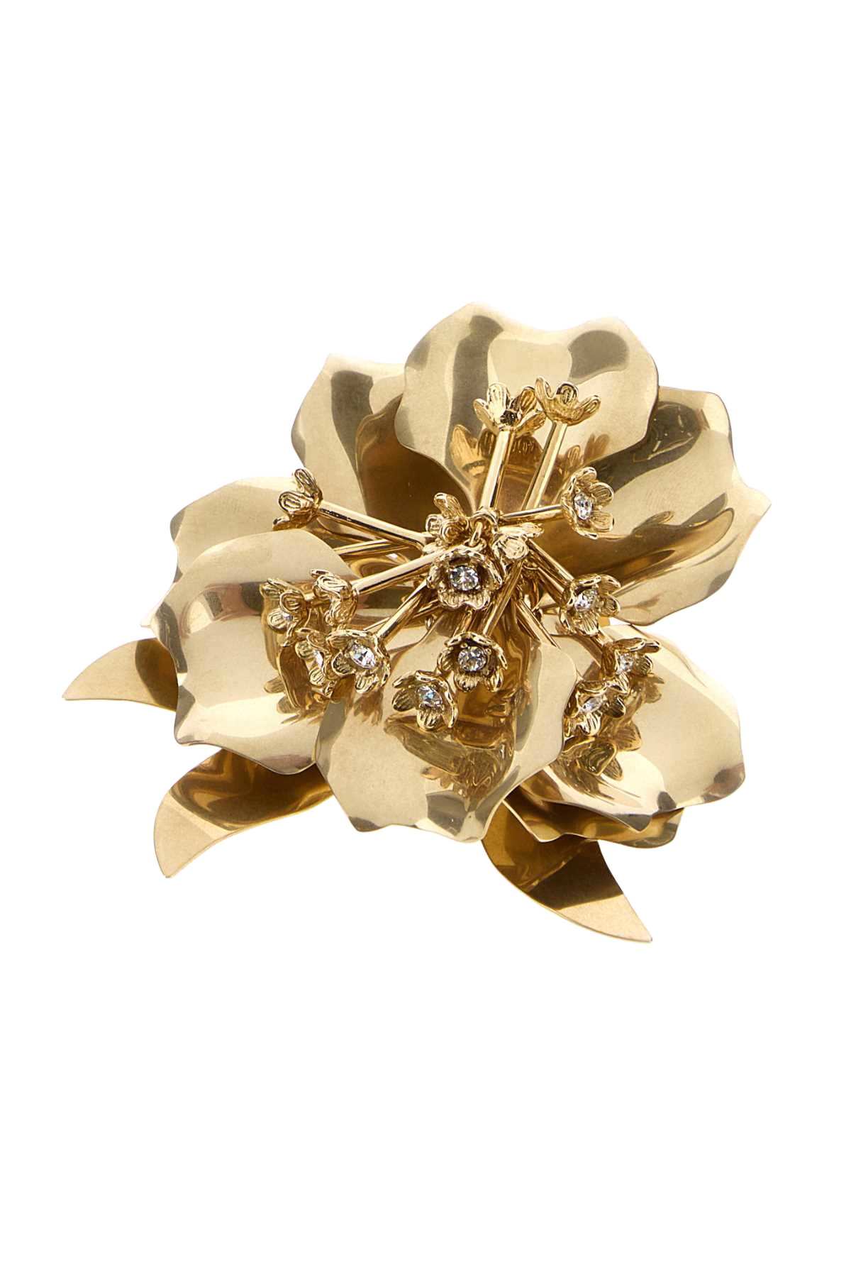 Gold Metal Brooch Oro+crystal Spille