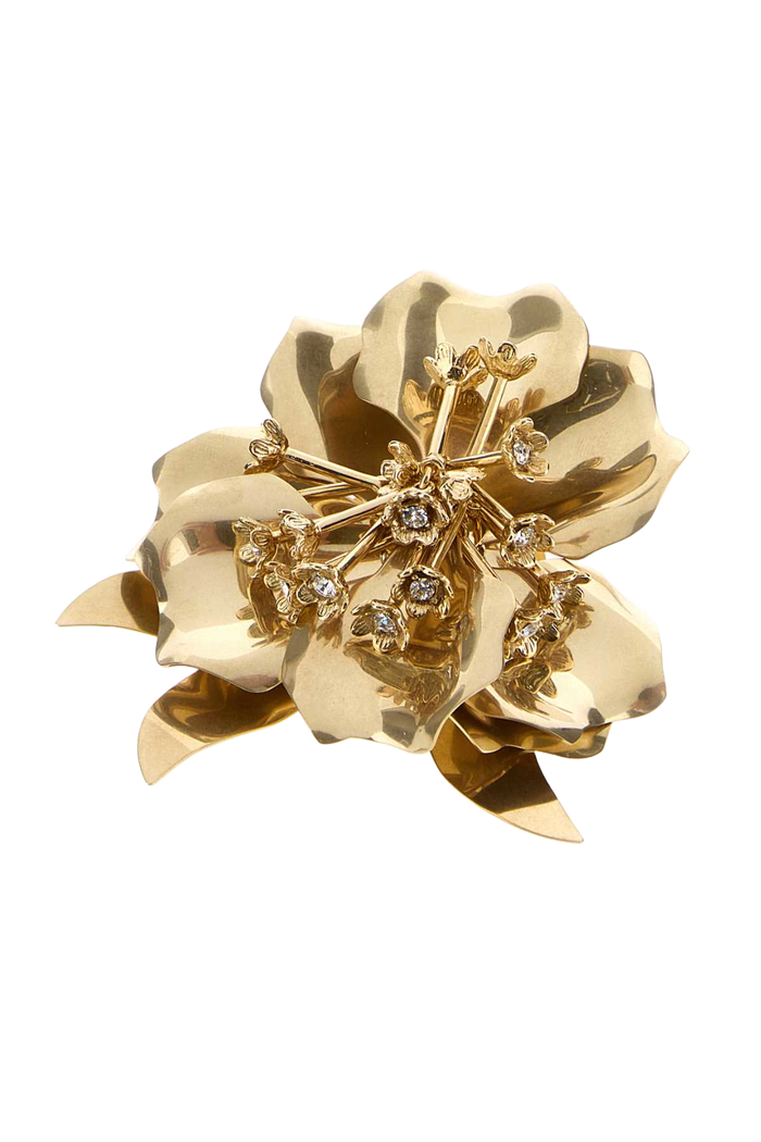 Gold Metal Brooch Oro+crystal Spille