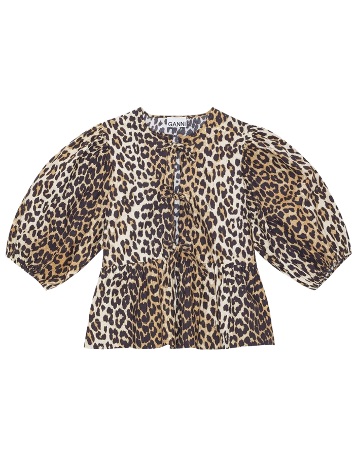 Blouse With Animalier Print Organic Cotton Tops