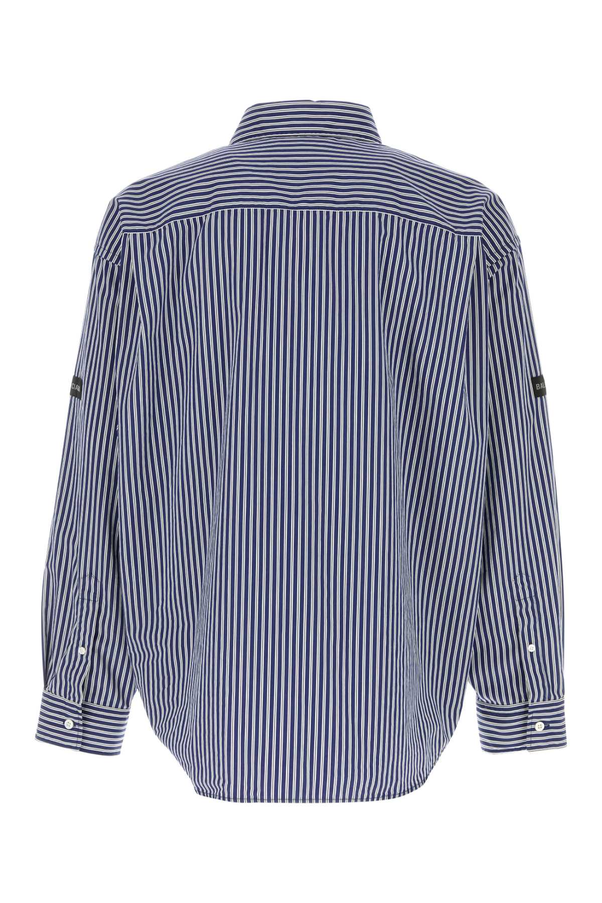 Embroidered Poplin Shirt Navy/white T Cotton Polyamide Camicie