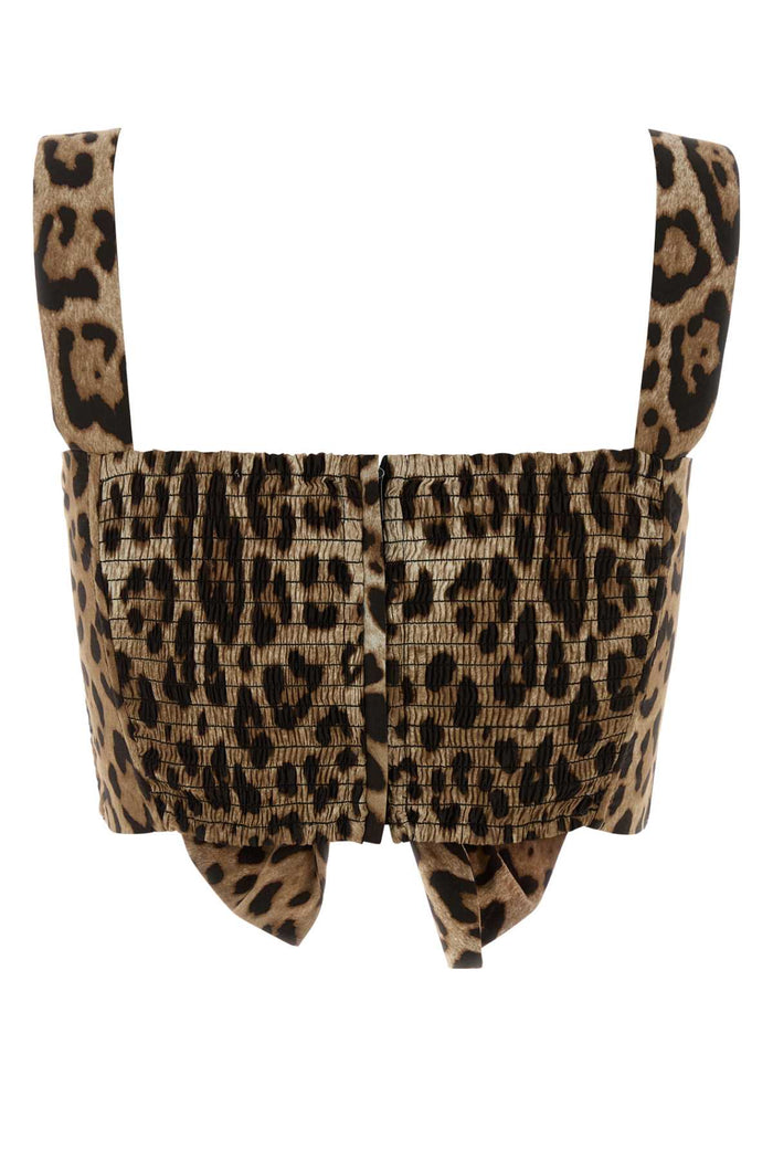Printed Poplin Top Leonew Maglie
