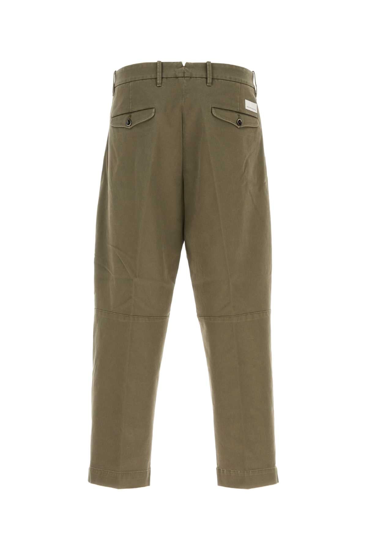 Olive Green Cotton Blend Giulio Pant Oliva Exterior: Polyurethane Pantaloni