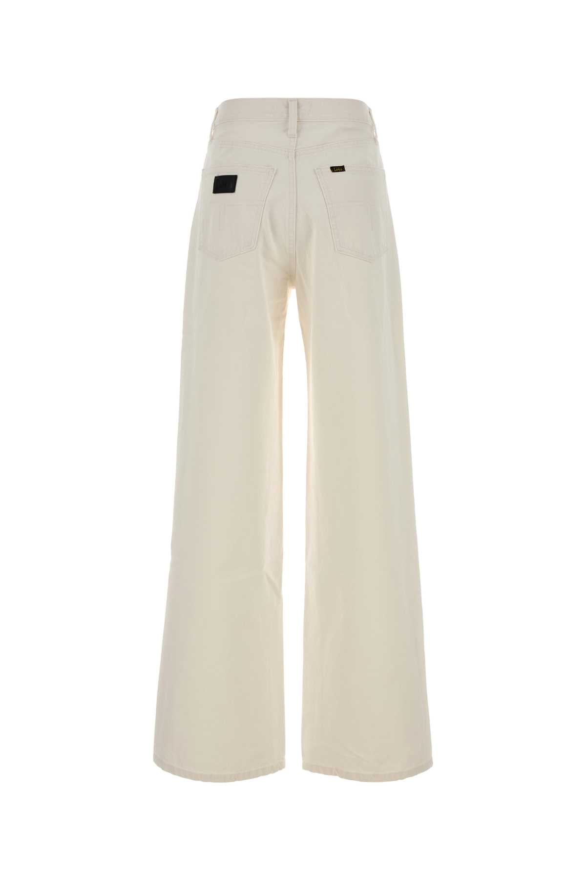 White Denim Skater Loose Wide-Leg Jeans