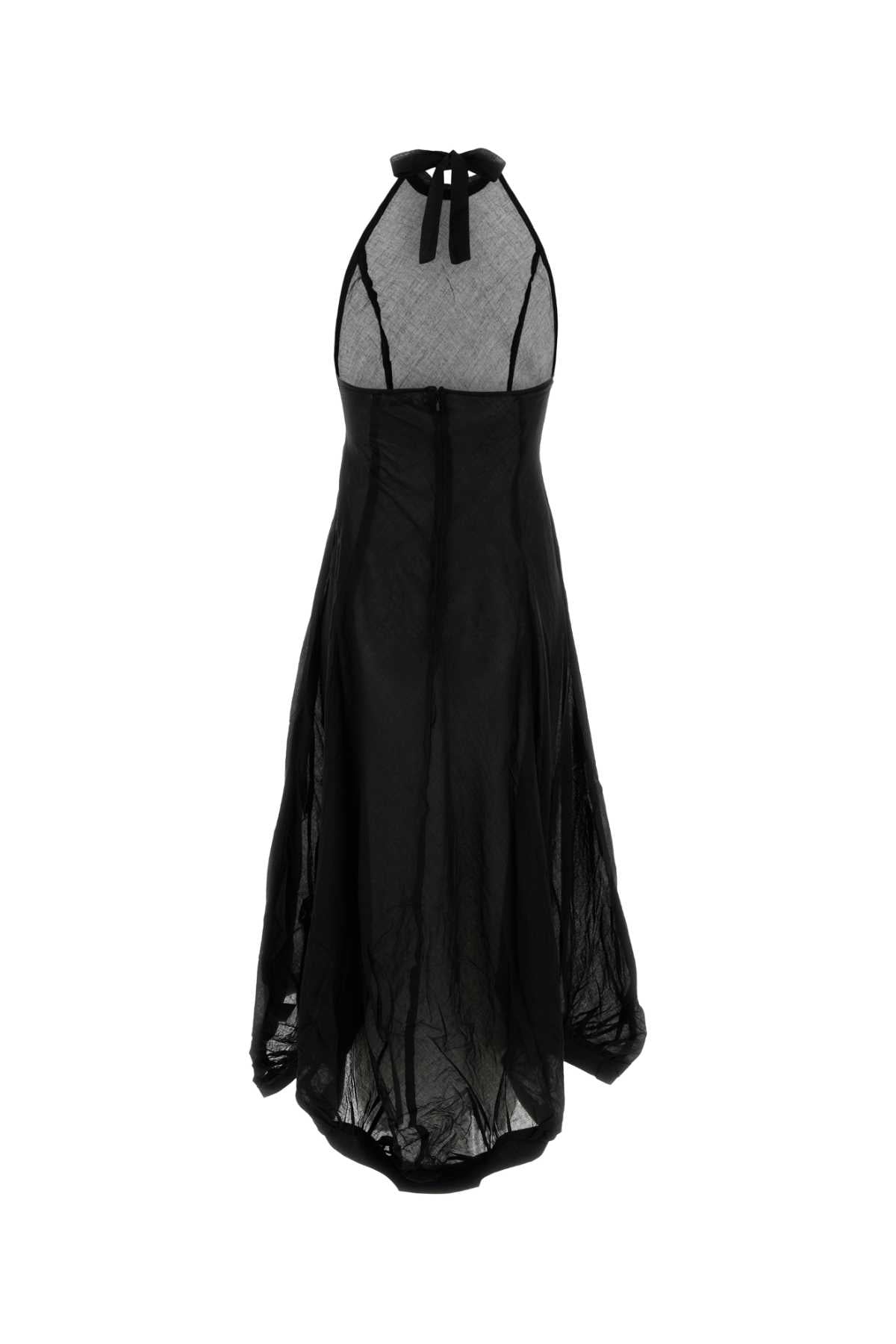 Black Cotton Bomba Dress Exterior: Abiti