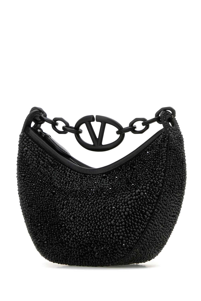 Embellished Leather Hobo Vlogo Moon Handbag Jetnero Borse A Mano