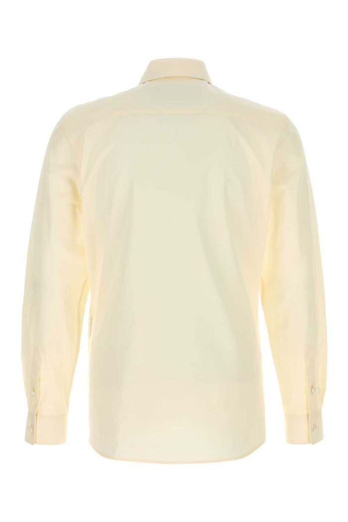 Cream Poplin Shirt Avorio Exterior: Cotton Camicie