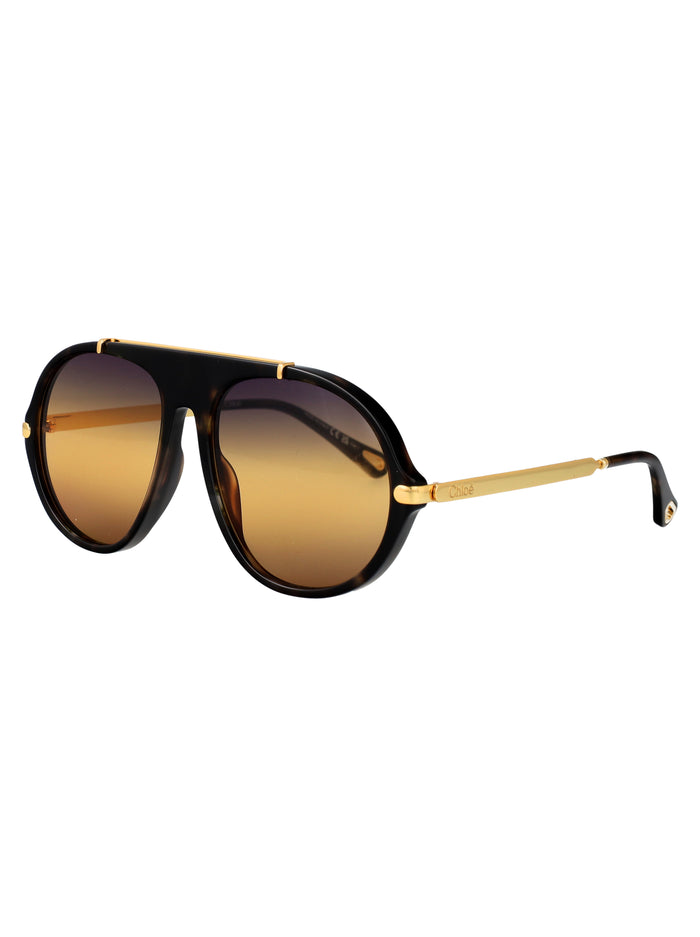 Ch0357s Havana-gold-yellow Acetate Sunglasses