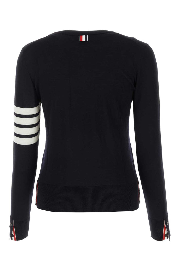 Midnight Blue Wool Sweater Navy Self Virgin Maglie