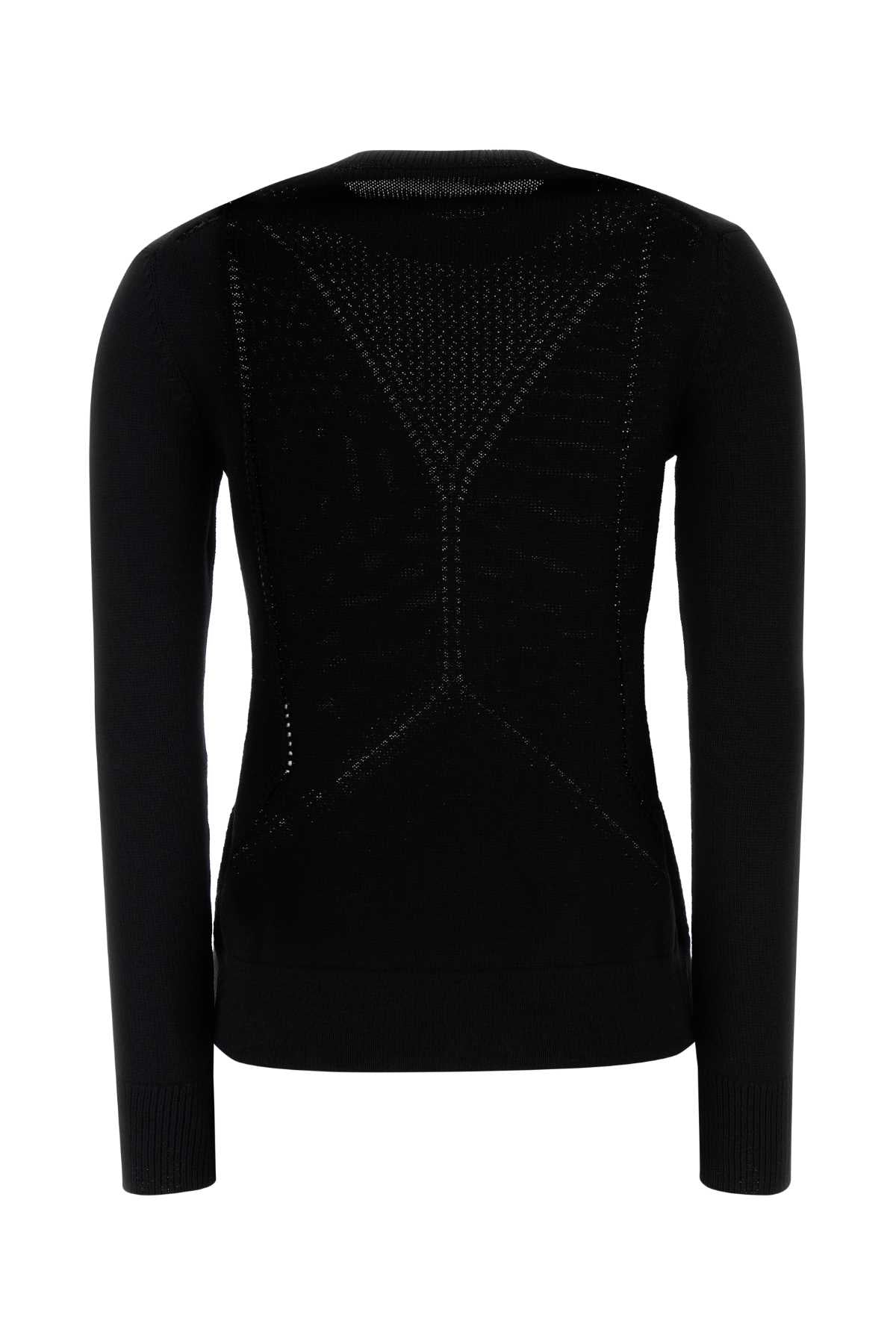 Black Wool Blend Sweater 001 Exterior: Cotton Maglieria
