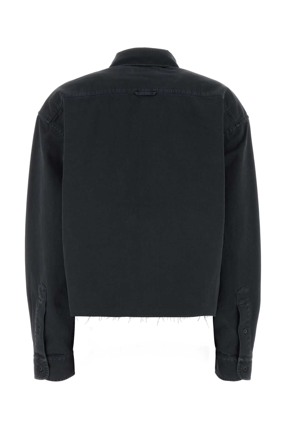 Dark Grey Denim Shirt Fumo Exterior: Cotton Camicie