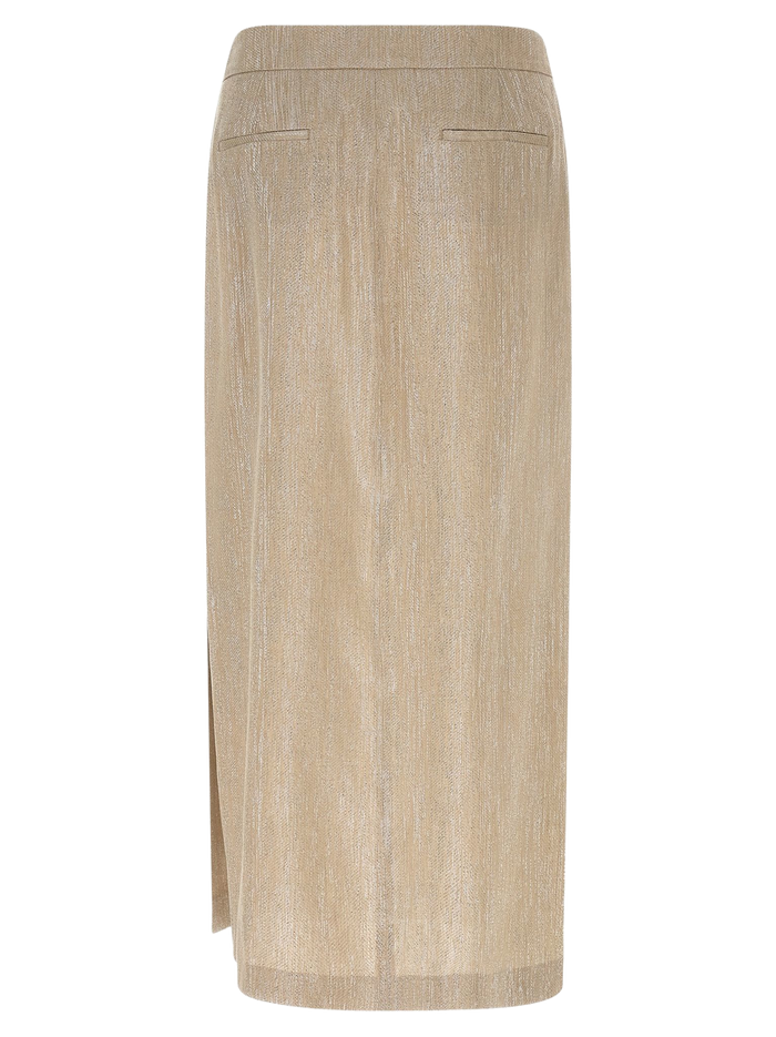 Lamé Thread Skirt Beige