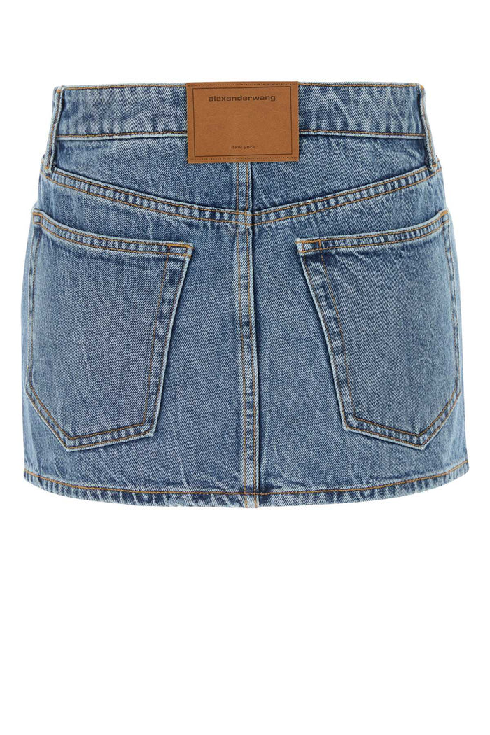 Denim Mini Skirt Vintagemediumindigo Exterior: Cotton Gonne