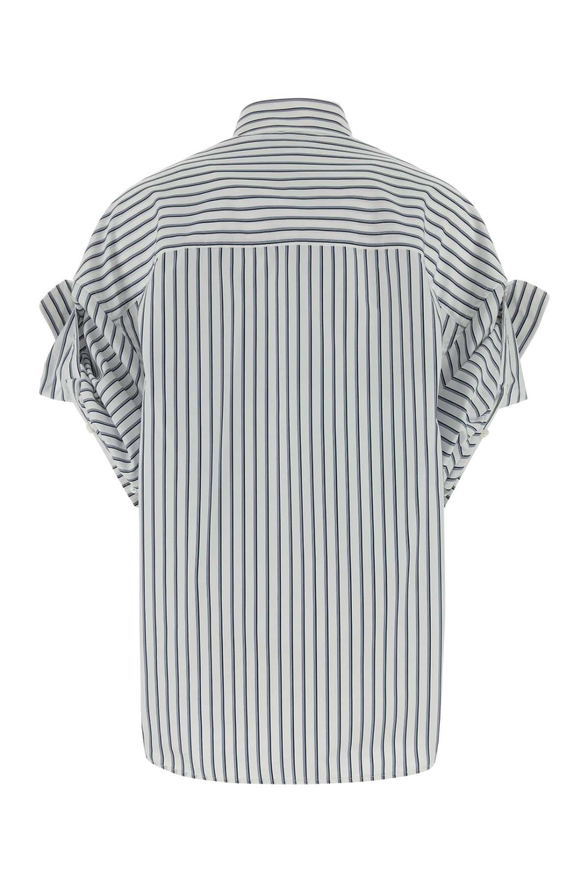 White/blue T Cotton Ri Polyester Camicie