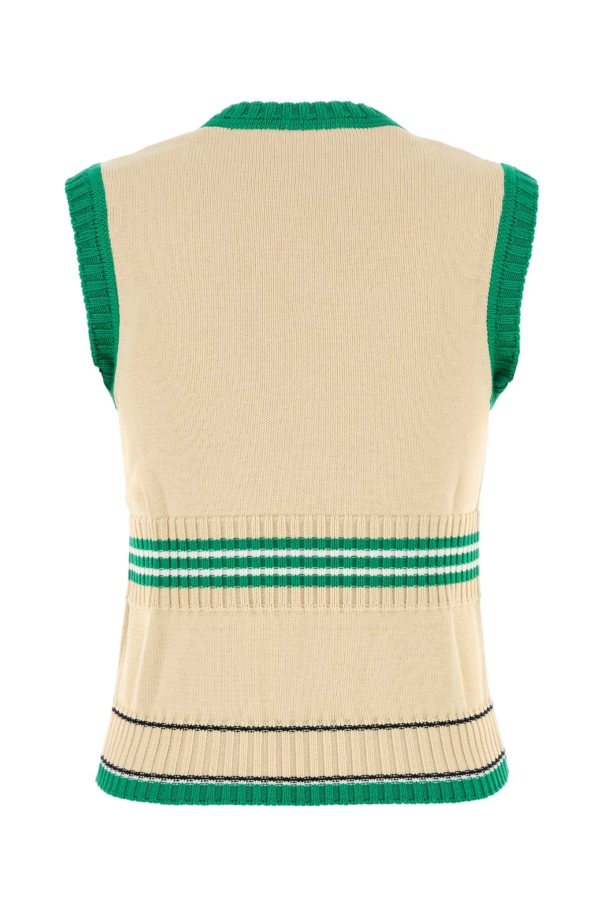 Cream Cotton Vest Betullaemerald Exterior: Maglieria