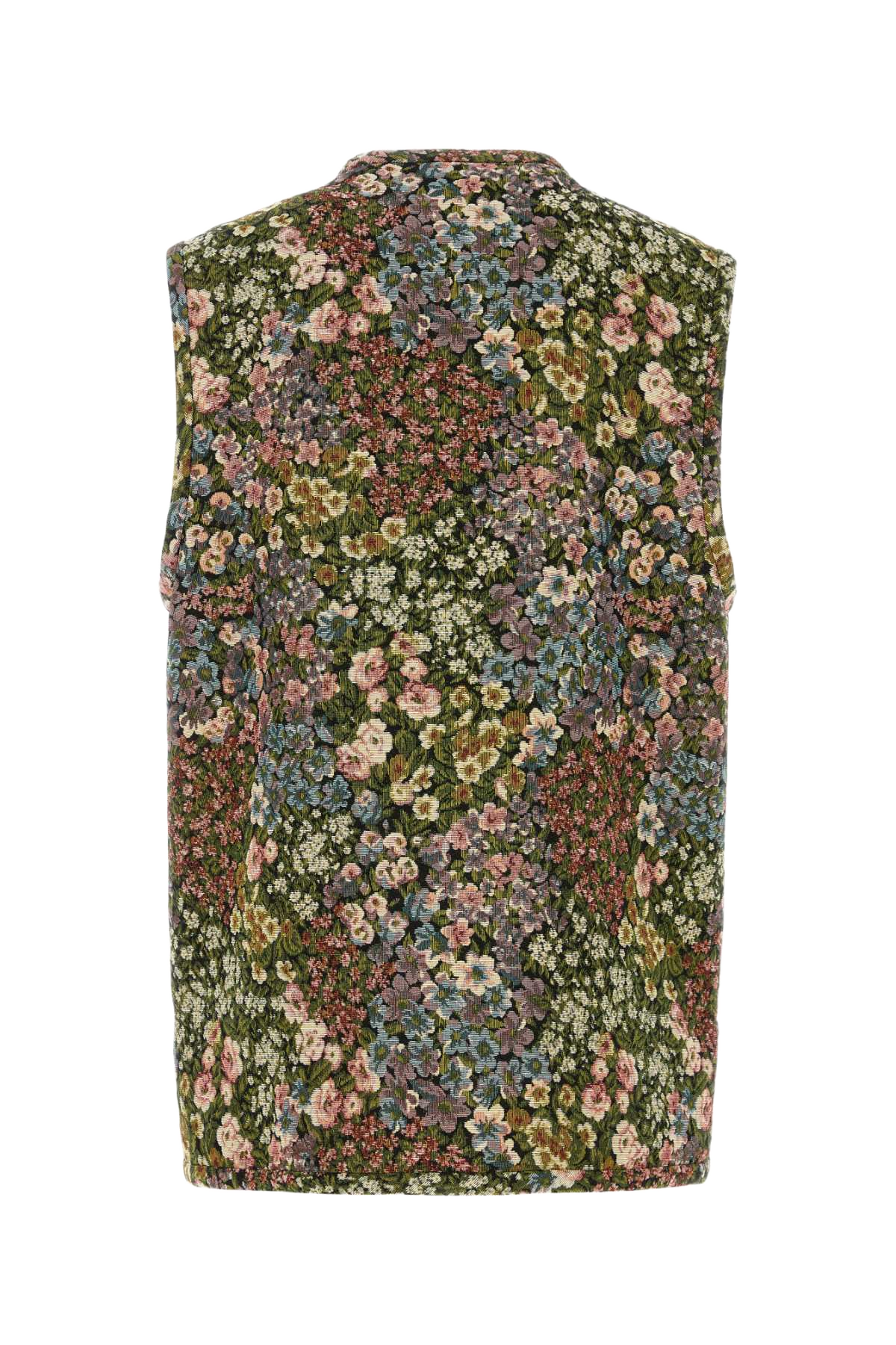 Embroidered Jacquard Vest Neromulticolor Polyester Cotton Giacche E Gilet