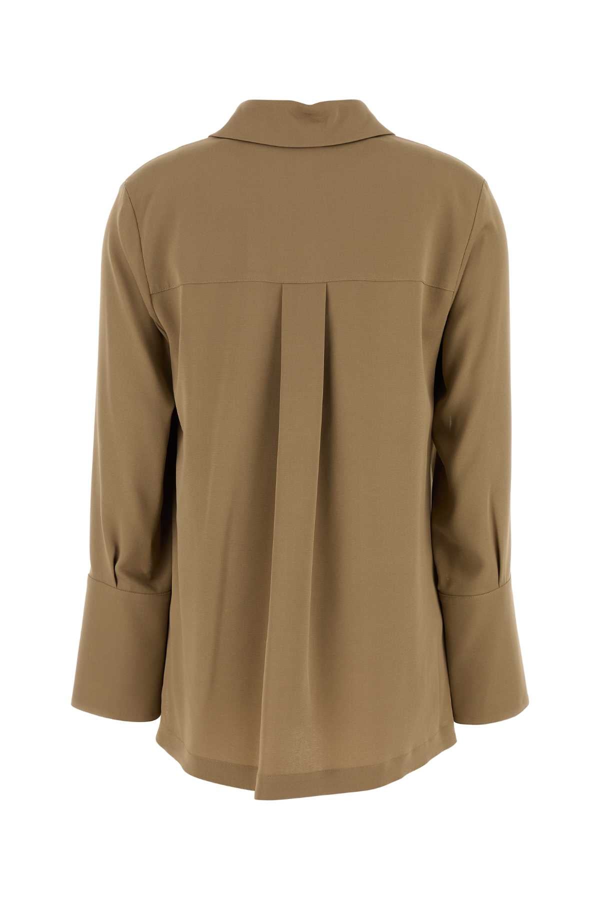 Camel Stretch Crepe Dover Blouse Nocciola Exterior: Silk Elastane Maglie