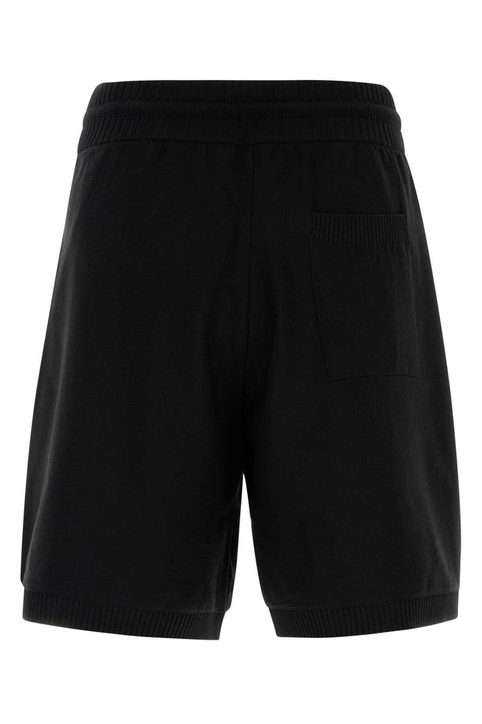 Black Wool Blend Bermuda Shorts Exterior: Polyester