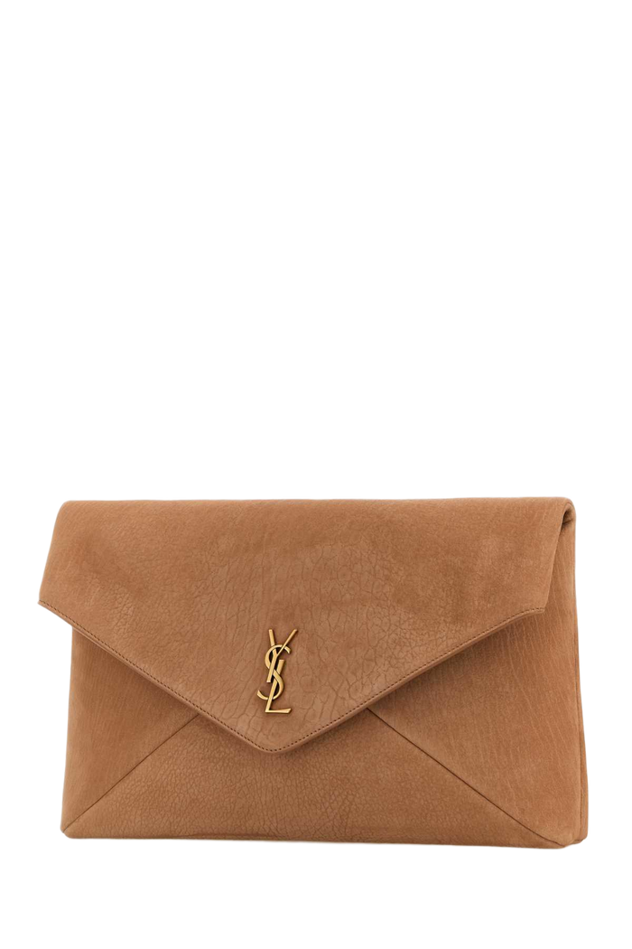 Antiqued Pink Suede Envelope Clutch Honeycaramel