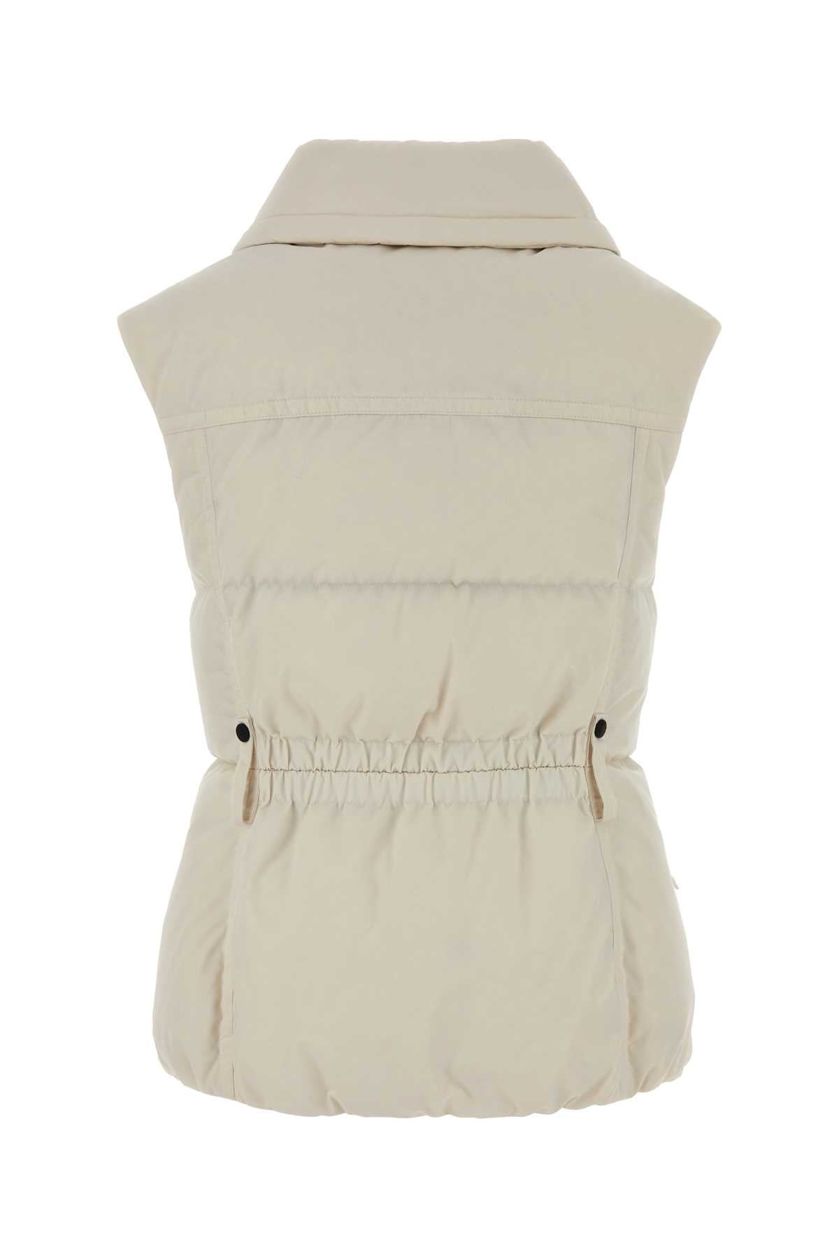 Ivory Polyester Sleeveless Hallaine Down Jacket 02b Piumini