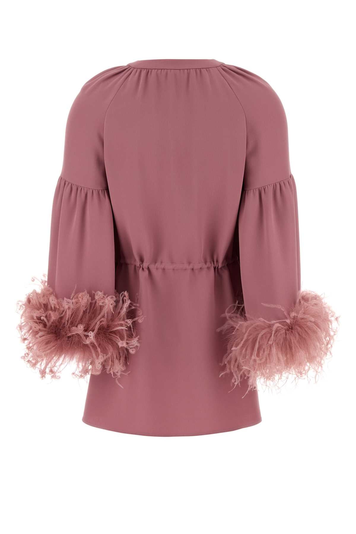 Antiqued Pink Crepe Couture Blouse Sandyrose Maglie