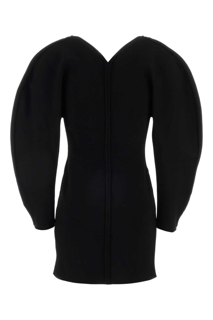Black Stretch Viscose Blend Cocoon Mini Dress Abiti