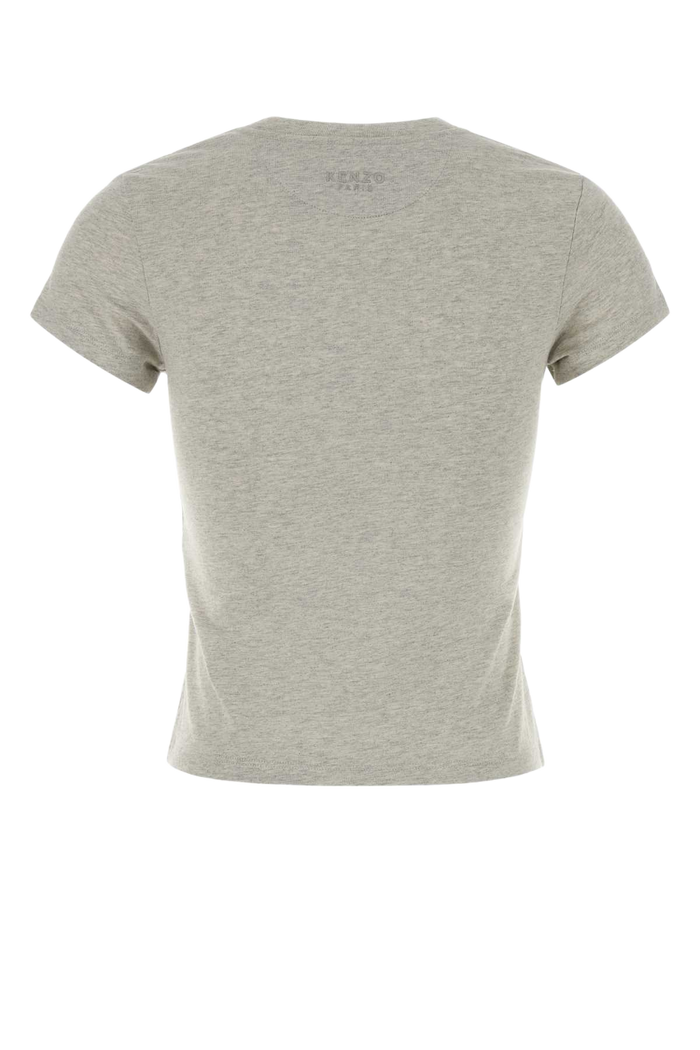 Melange Grey Cotton T-Shirt Palegrey Exterior