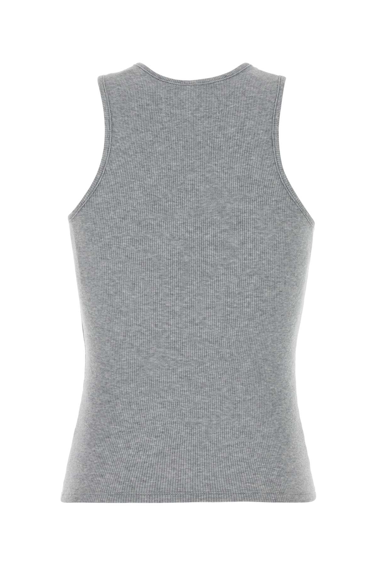 Melange Grey Stretch Cotton 90s Tank Top Greymelange Exterior: Elastane Maglie