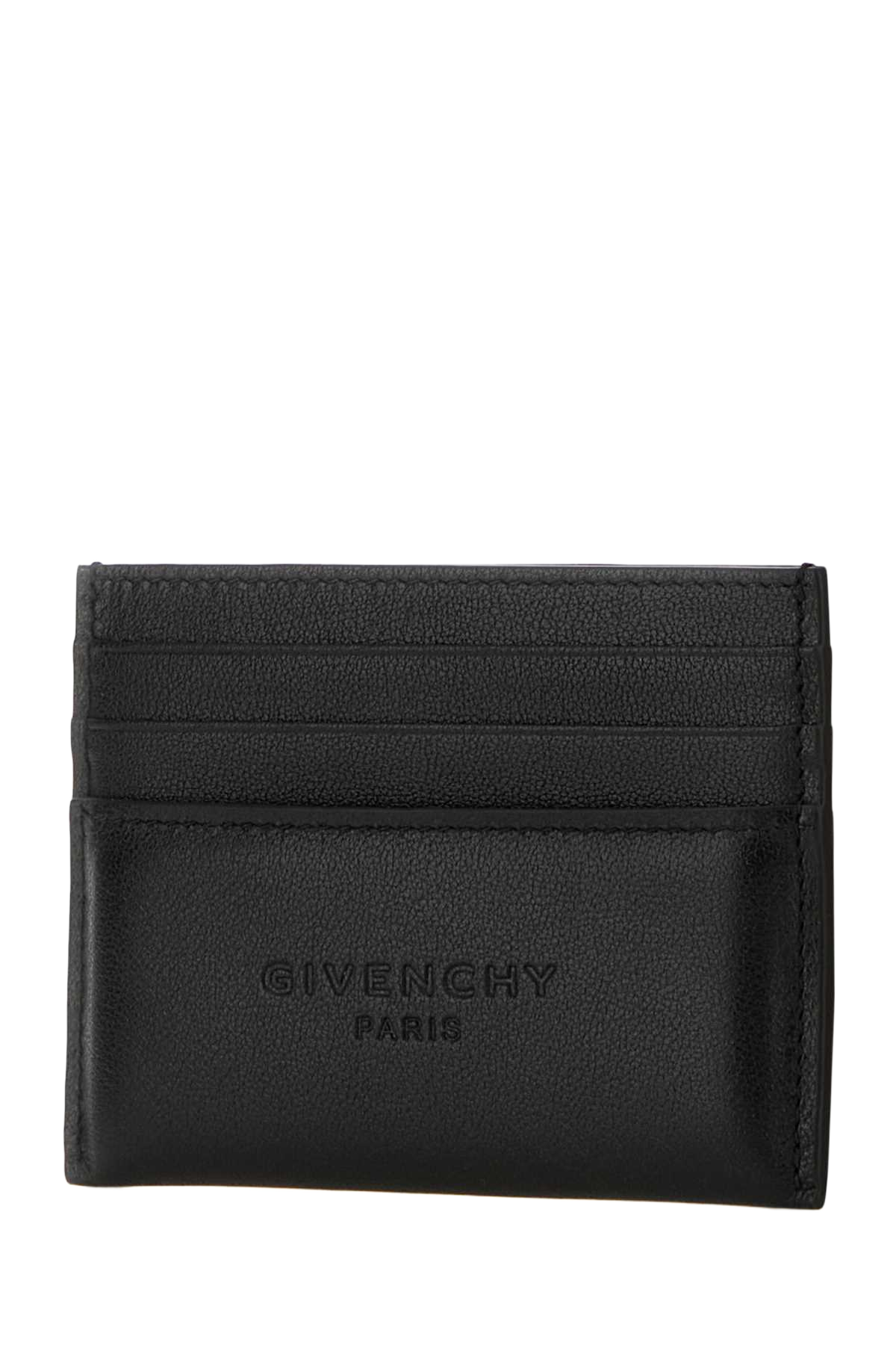 Black Leather Card Holder Exterior: Calf Portafogli
