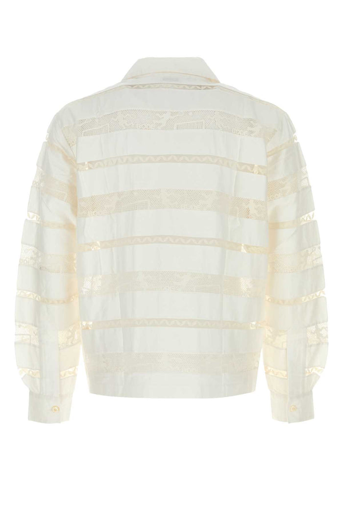 White Poplin Shirt Cream Exterior: Cotton Camicie