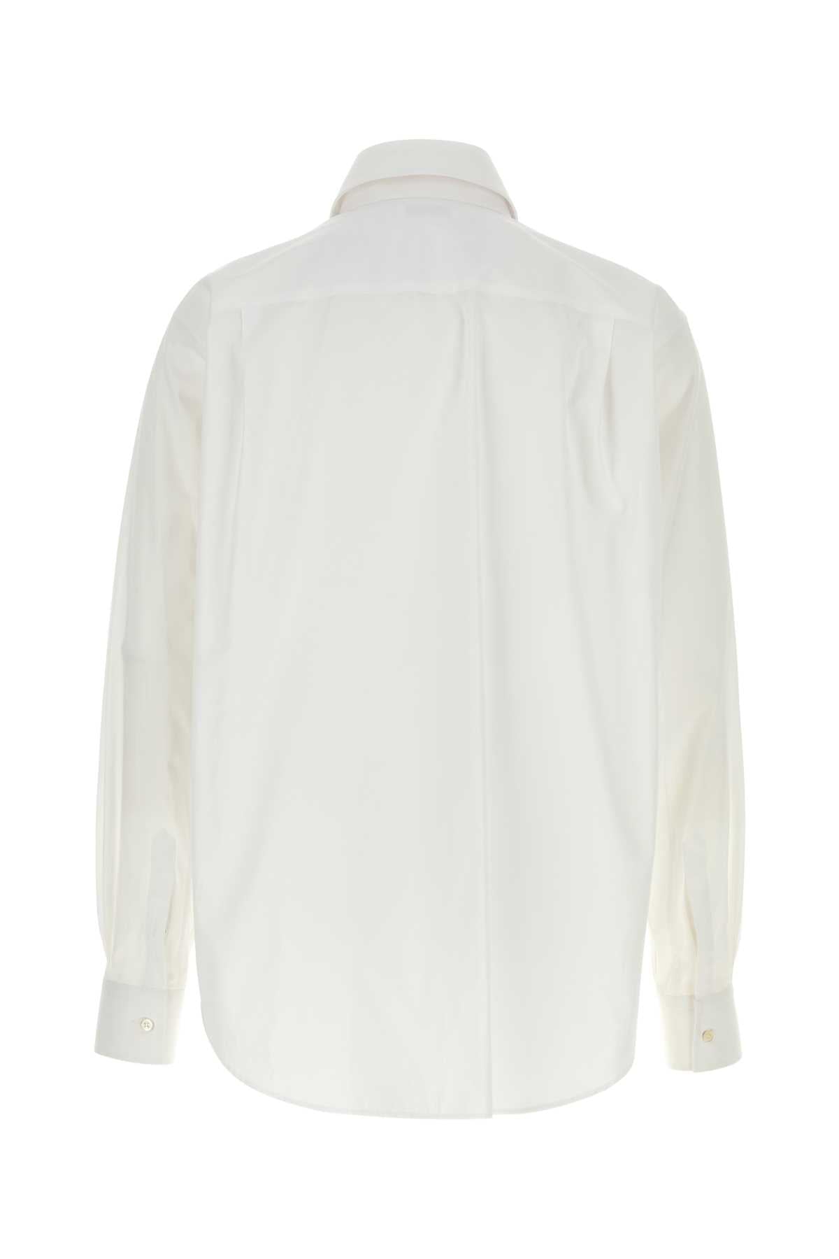 White Poplin Shirt Opticalwhite Exterior: Cotton Camicie