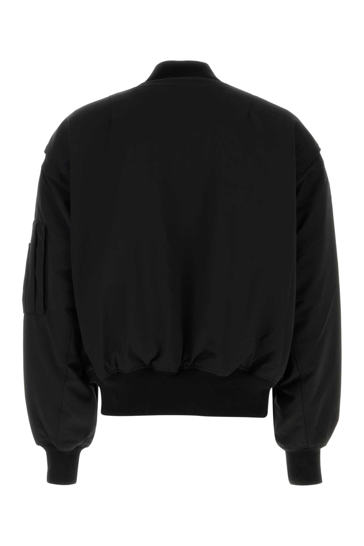 Black Stretch Polyester Blend Bomber Jacket Blackwool Giubbini