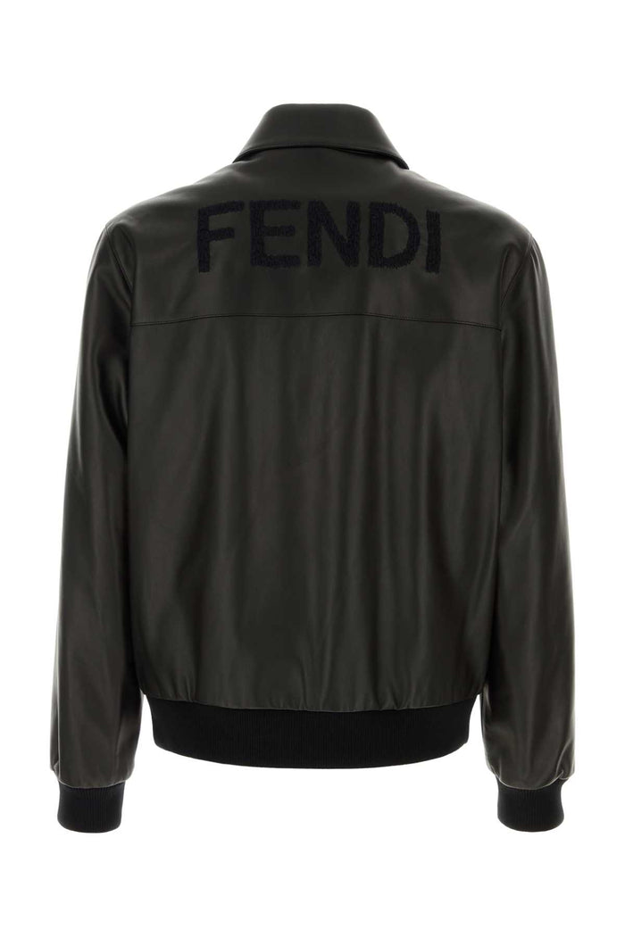 Black Leather Bomber Jacket Giacche In Pelle