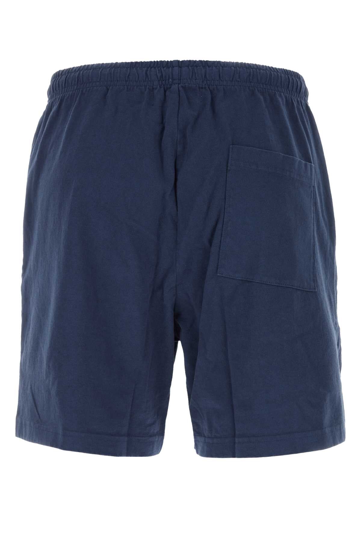 Navy Blue Cotton Bermuda Shorts 010 Exterior