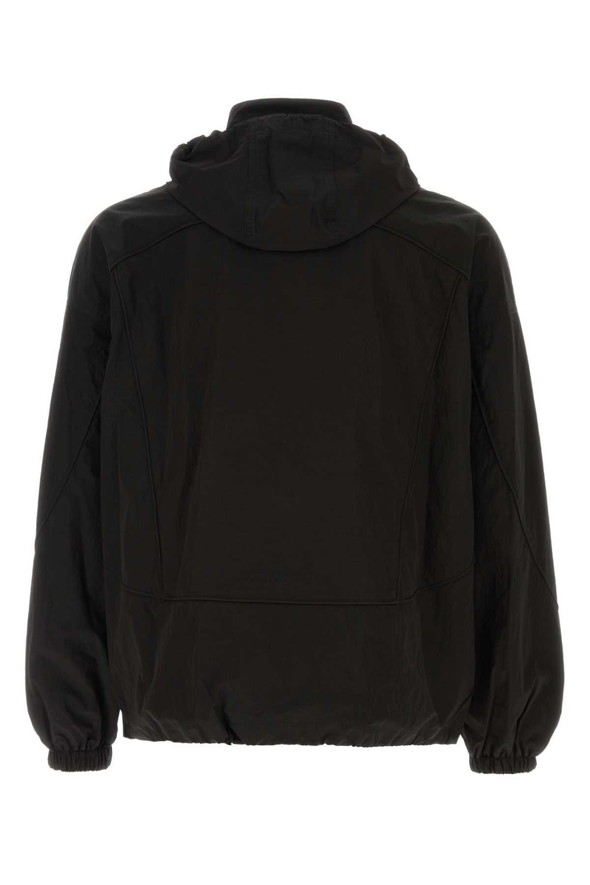 Black Polyester Blend Windbreaker Giubbini