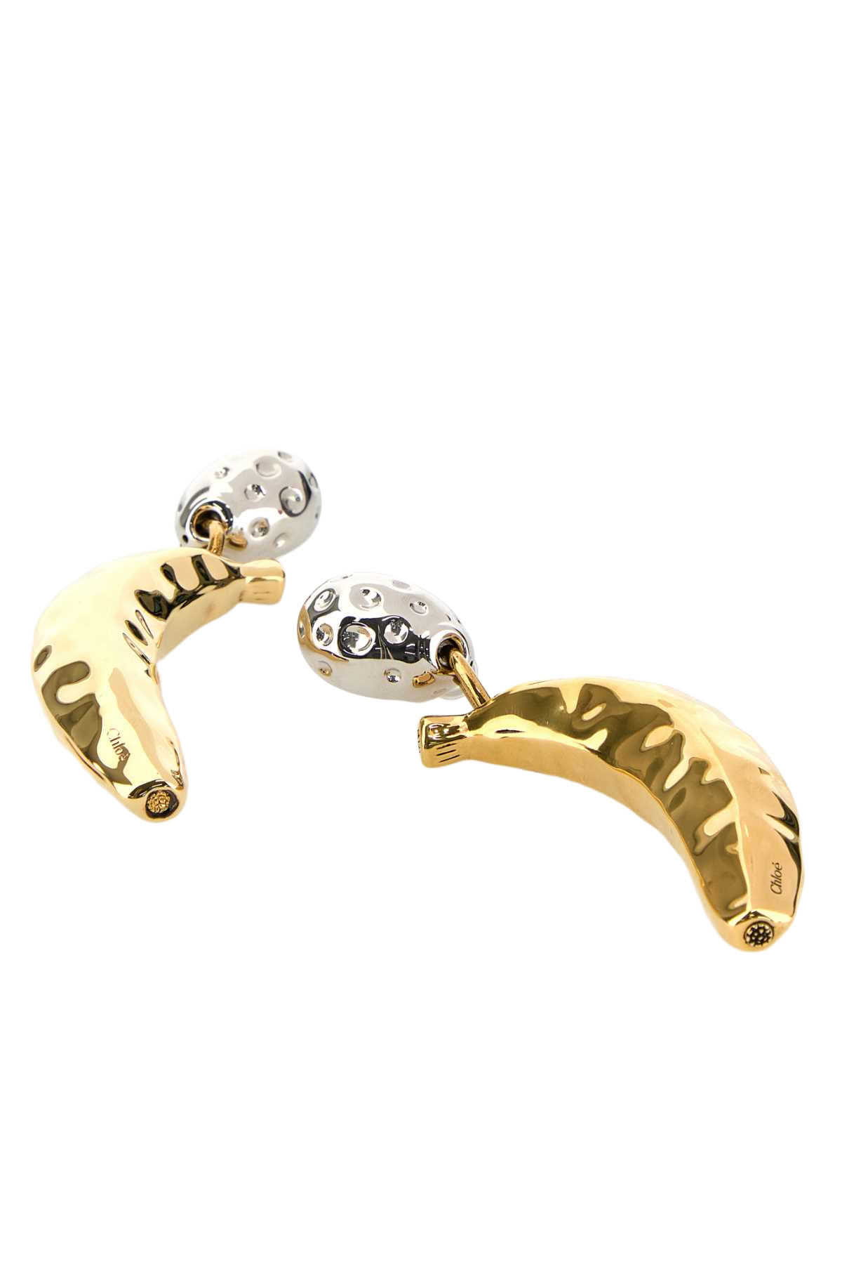 Two-Tone Metal Chloã© Bananas Earrings Silvervintagegoldbrass Exterior: Brass Orecchini