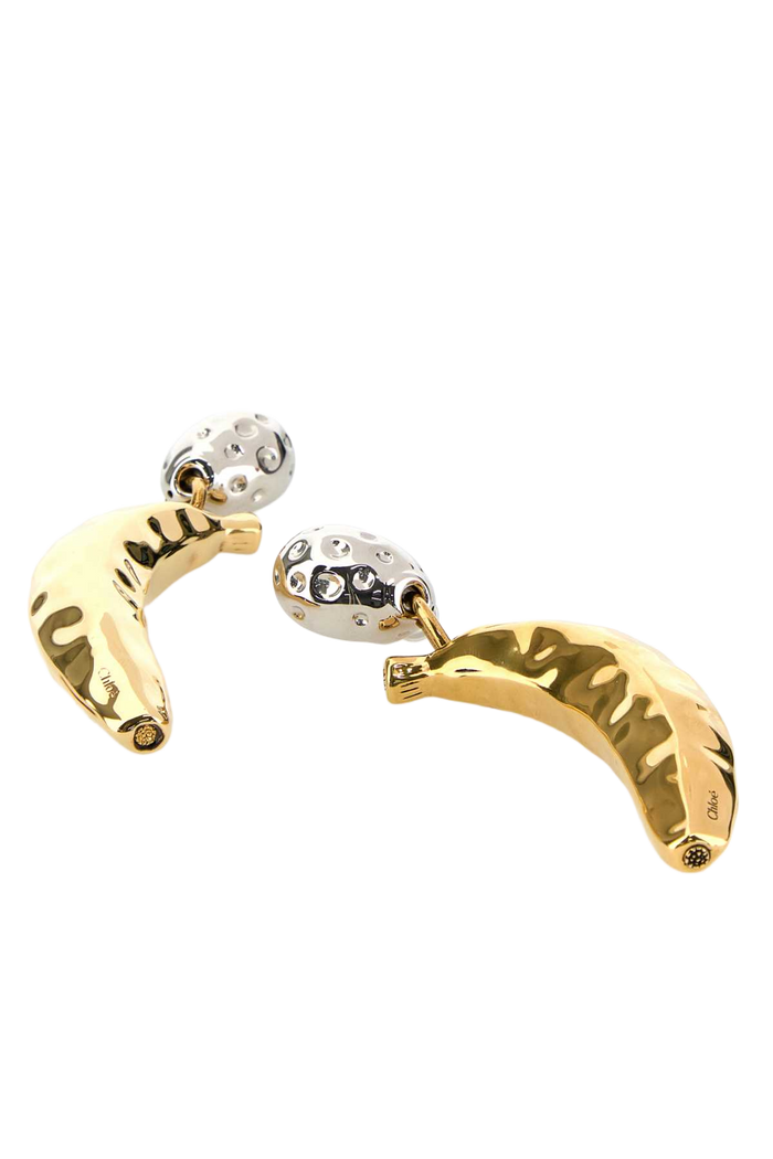 Two-Tone Metal Chloã© Bananas Earrings Silvervintagegoldbrass Exterior: Brass Orecchini