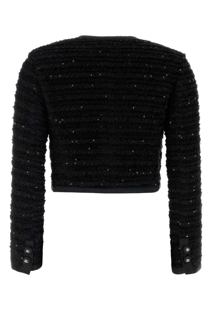 Black Tweed Blazer Nero Giacche E Gilet