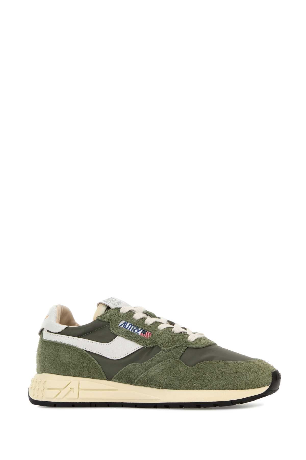 Wwlm Nc37 Nyloncrackwhtsage Nylon + Cow Leather Sneaker