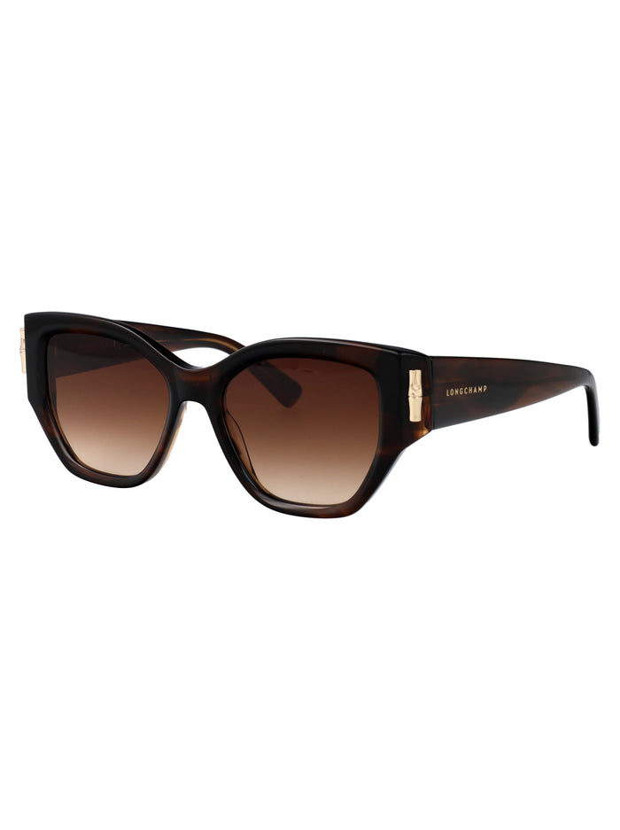 Lo764s 211 Striped Brown Acetate Sunglasses