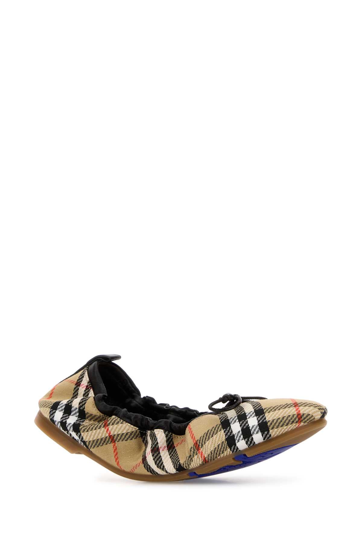 Embroidered Fabric Fawn Ballerinas Sand Ballerine