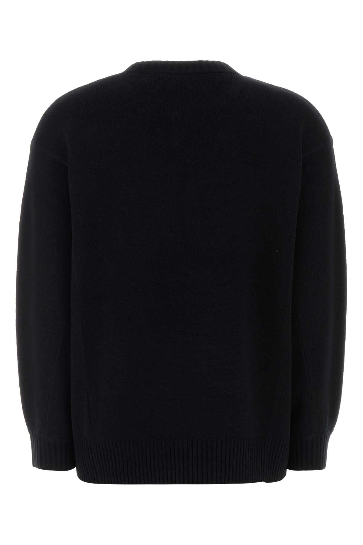 Black Wool Blend Fido Sweater Nero Exterior: Cashmere Maglieria