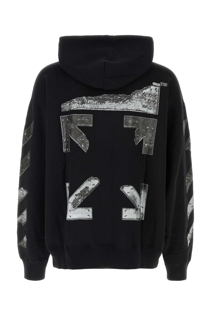 Black Cotton Sweatshirt Exterior: Felpe