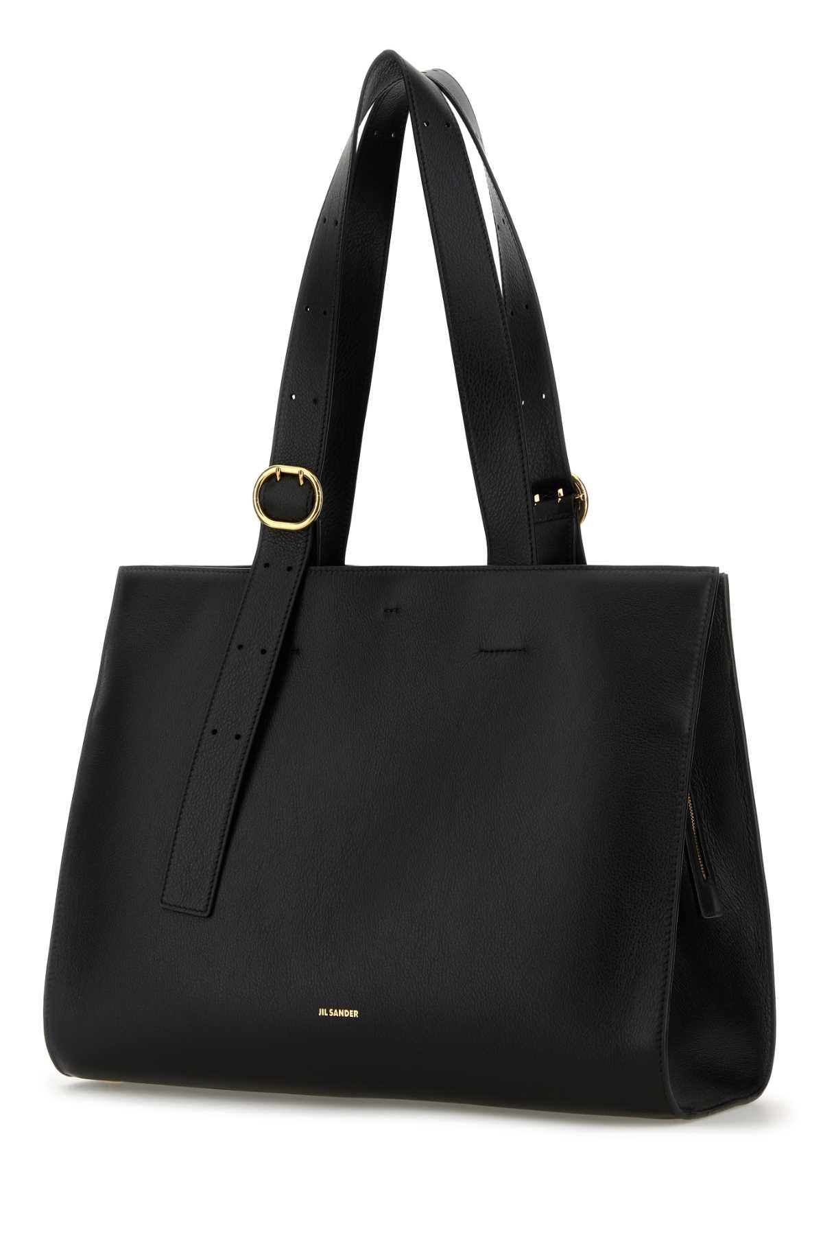 Black Leather Shopping Bag Borse A Mano