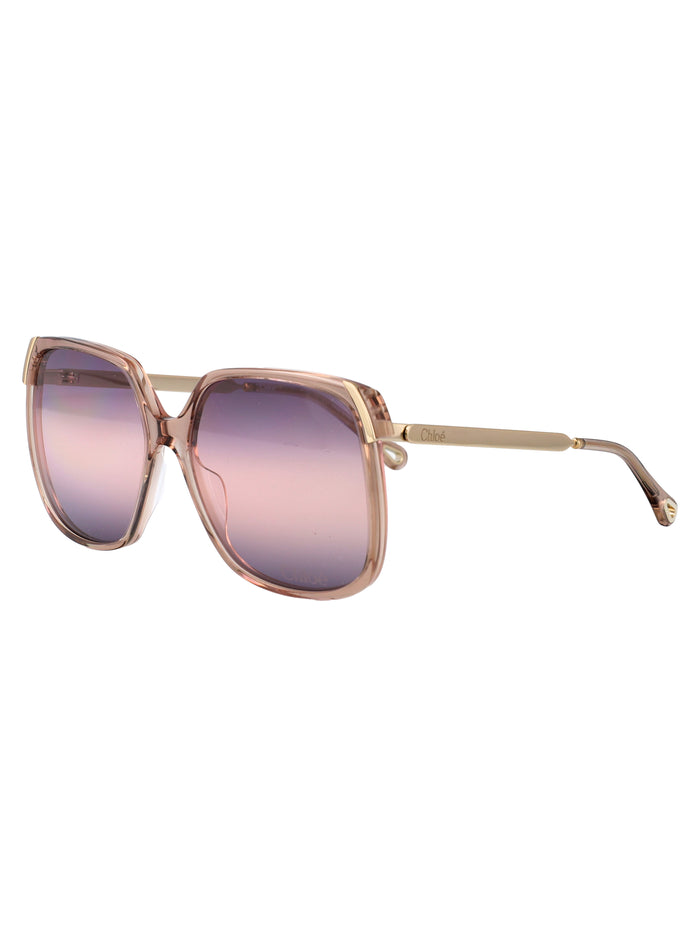 Ch0286s Brown-gold-violet Recycled Acetate Sunglasses
