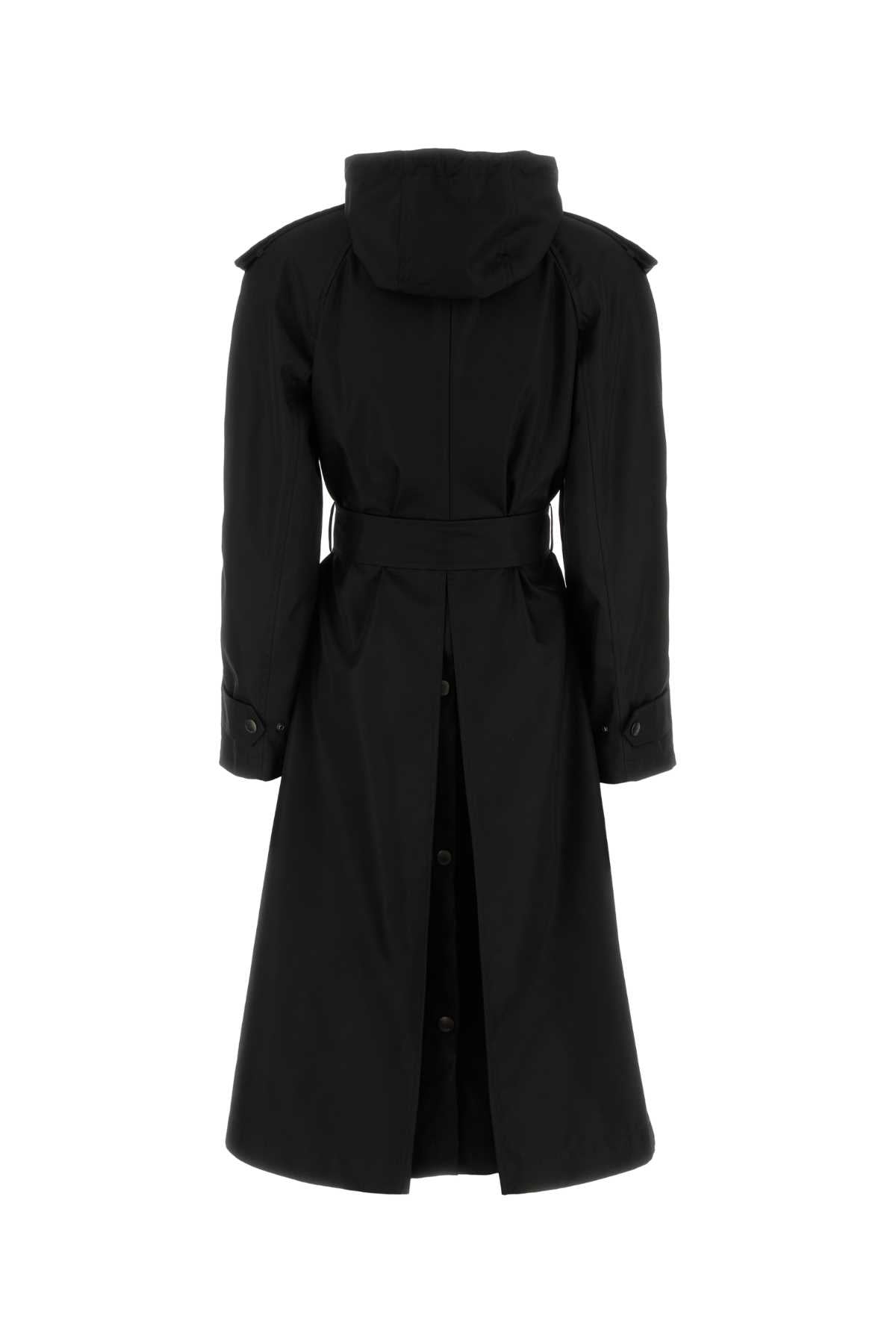 Black Nylon Trench Coat Polyamide (nylon)