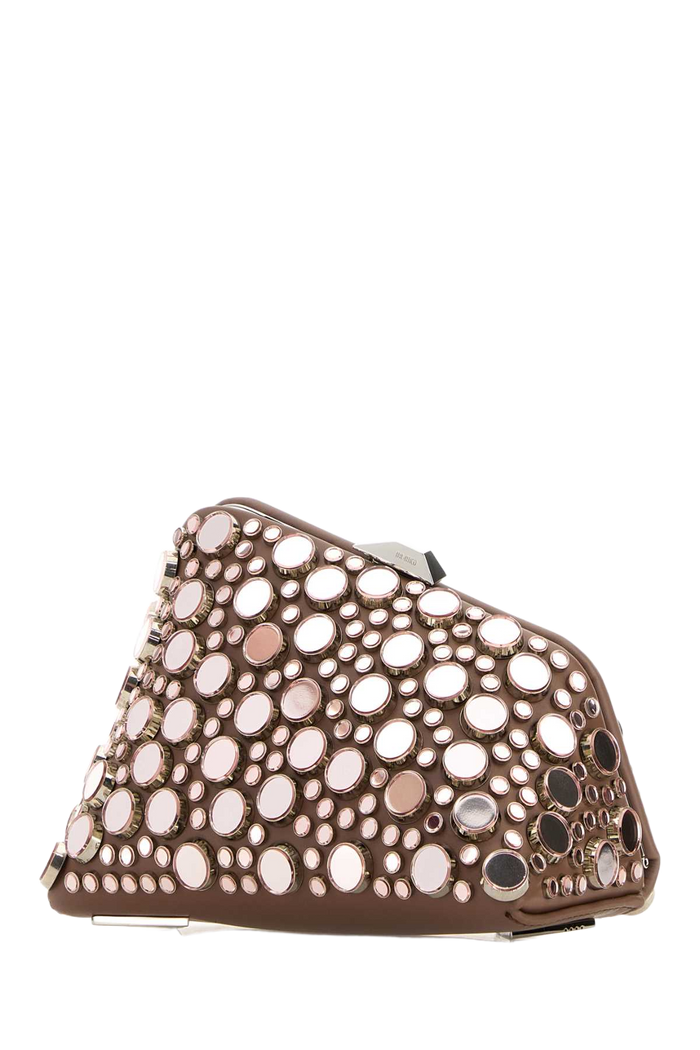 Embellished Leather Midnight Clutch Mud