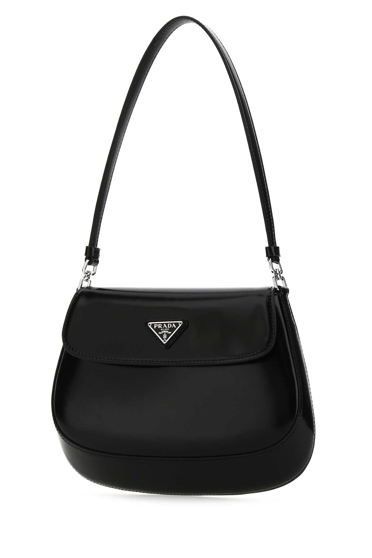 Black Leather Cleo Shoulder Bag Nero Vitello Borse A Tracolla