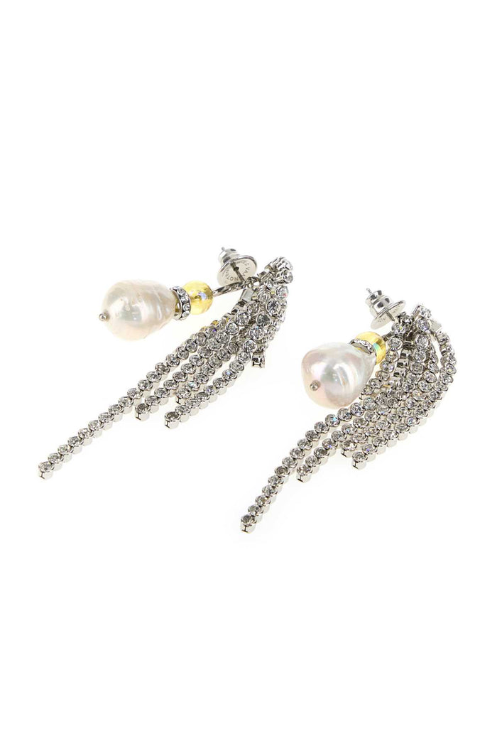 Embellished Metal Earrings Silver Orecchini