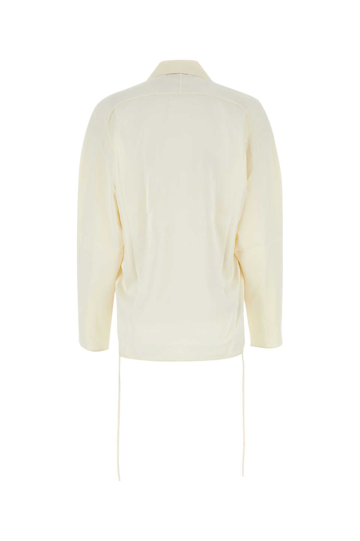 Ivory Satin Shirt White Exterior: Viscose Cotton Camicie