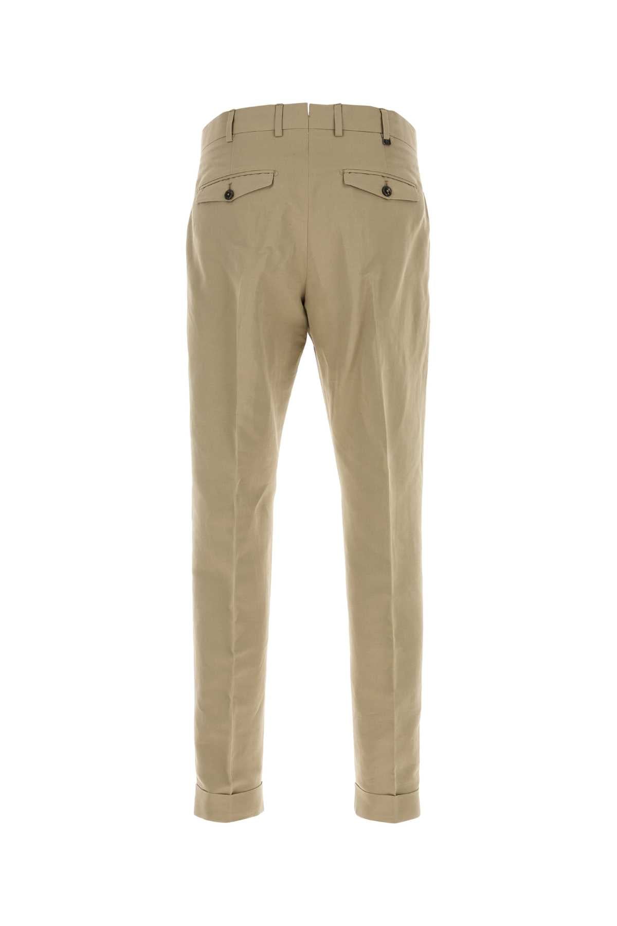 Beige Linen Blend Pant 0060 Exterior: Cotton Pantaloni